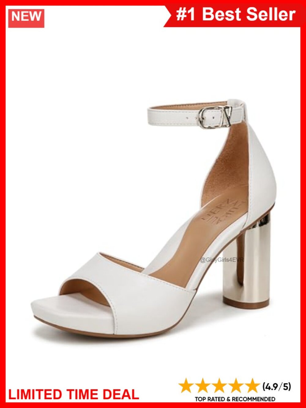 Platform Sandals with Infinity Buckle & Block Heel